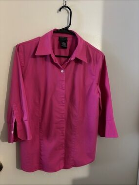 George Hot Pink Button-Front Blouse